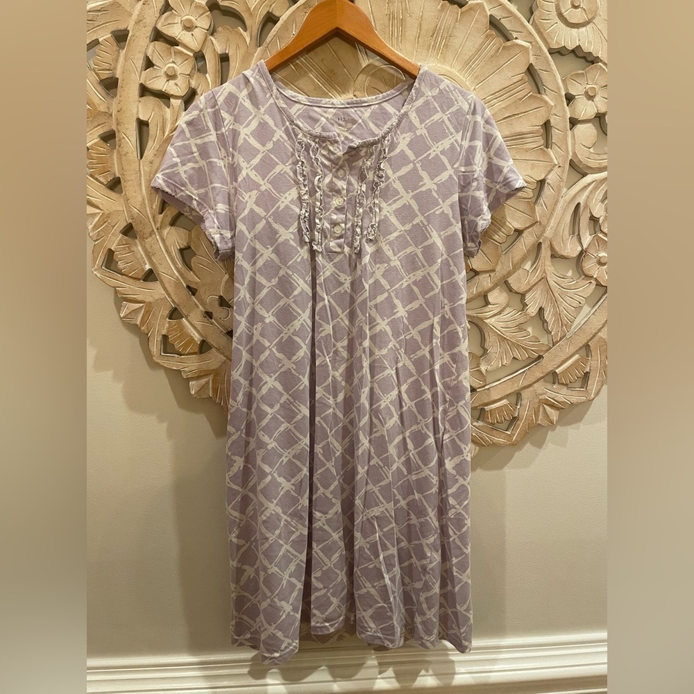 Light Purple & White Midi Sleep Dress